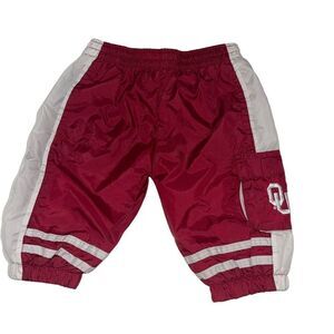OU Burgundy & White Nylon Wind Pants - Size 12 months